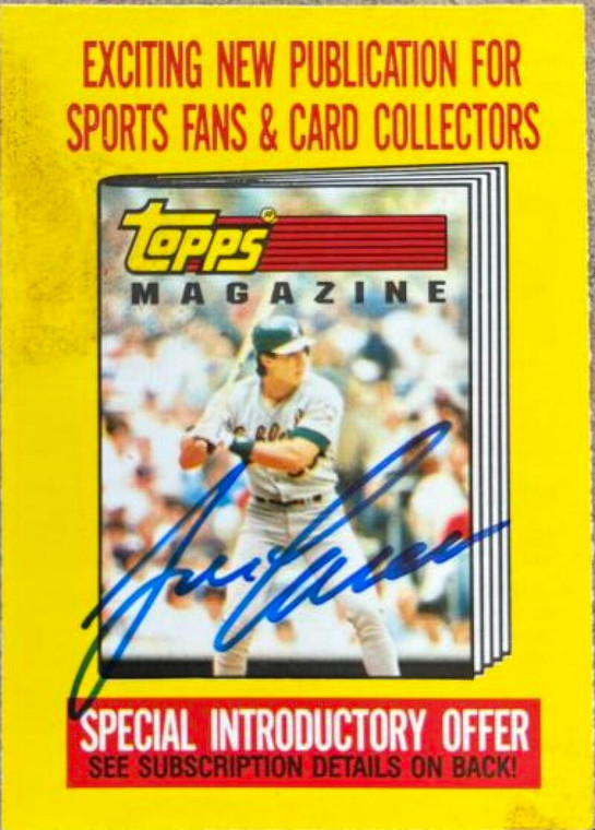 SOLD 124248 Jose Canseco Autographed 1989 Topps Senior League #NNO Topps Magazine Offer