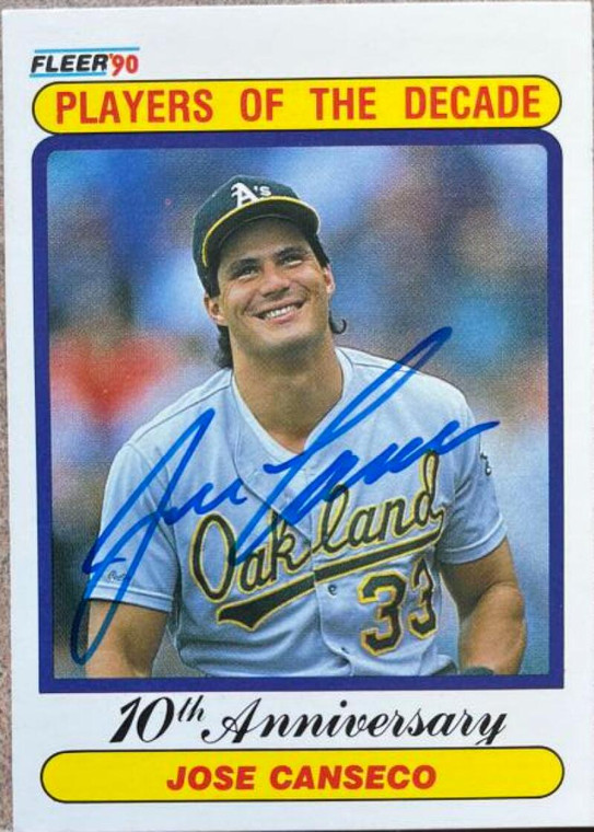 Jose Canseco Autographed 1990 Fleer #629