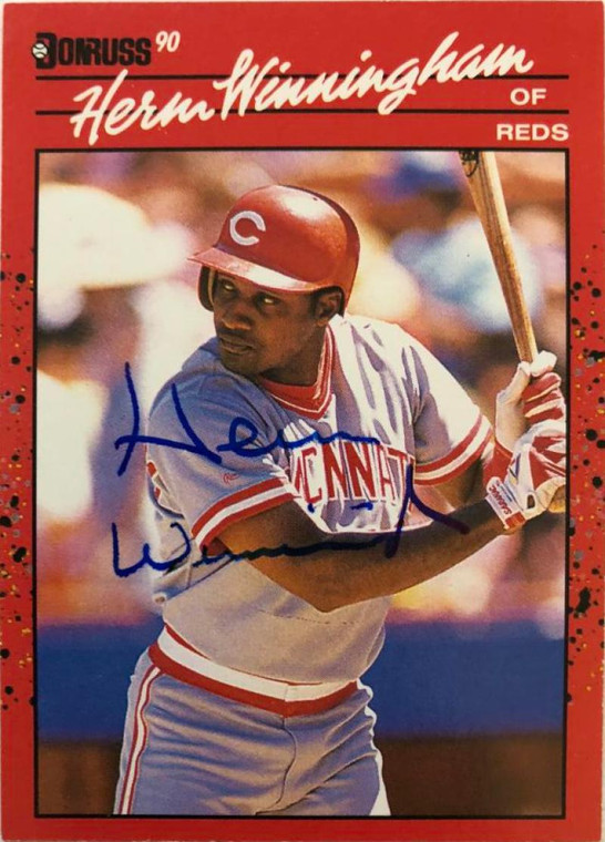 Herm Winningham Autographed 1990 Donruss #478