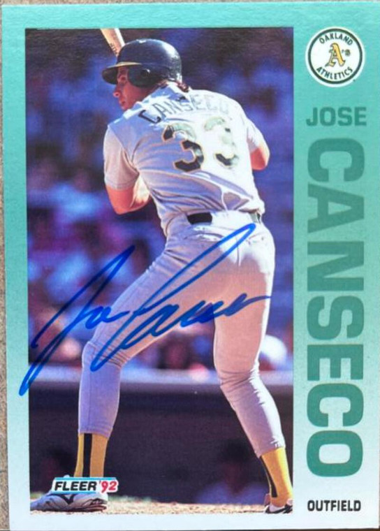 Jose Canseco Autographed 1992 Fleer #252