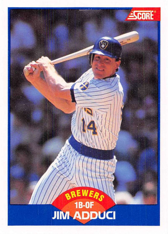 1989 Score #587 Jim Adduci VG Milwaukee Brewers 