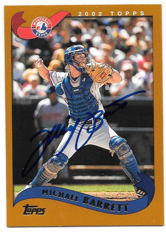 Michael Barrett Autographed 2002 Topps #207 Montreal Expos Card