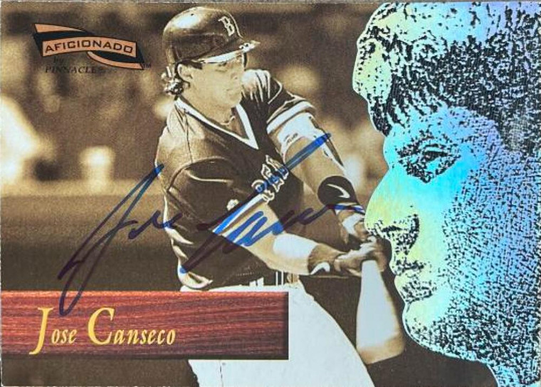 Jose Canseco Autographed 1996 Pinnacle Aficionado #37