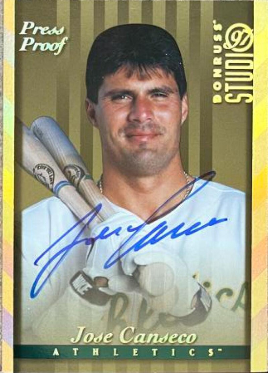 SOLD 124393 Jose Canseco Autographed 1997 Studio - Press Proofs Gold #35