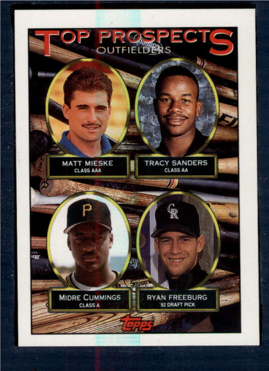 1993 Topps #616 Matt Mieske/Tracy Sanders/Midre Cummings/Ryan Freeburg VG RC Rookie Milwaukee Brewers/Cleveland Indians/
