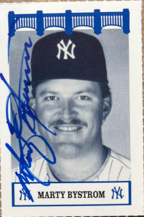 Marty Bystrom Autographed 1992 WIZ New York Yankees of the 80's #23