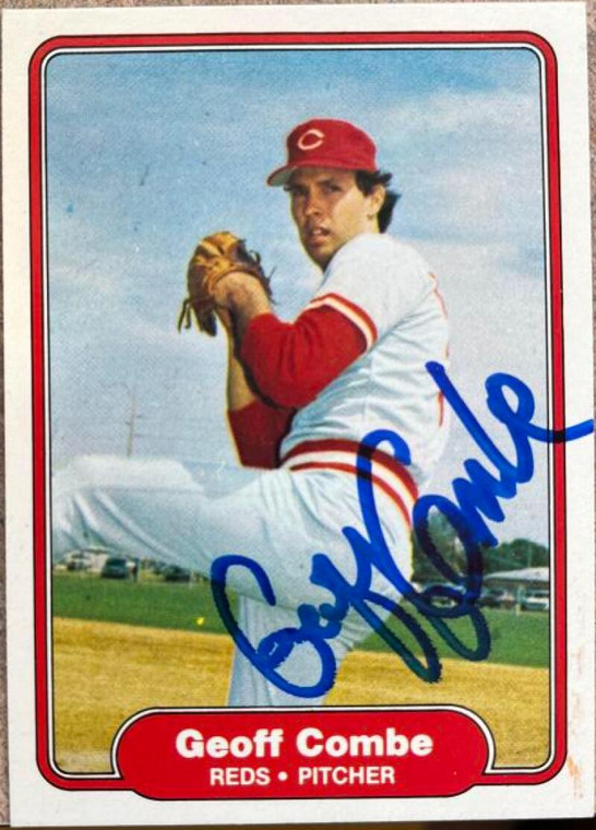 Geoff Combe Autographed 1982 Fleer #62 Cincinnati Reds Card