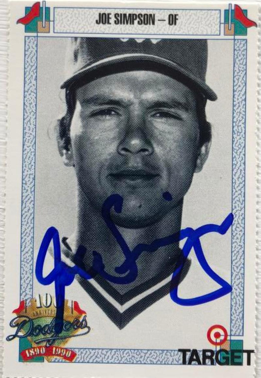 SOLD 6005 Joe Simpson Autographed 1990 Dodgers Target #736