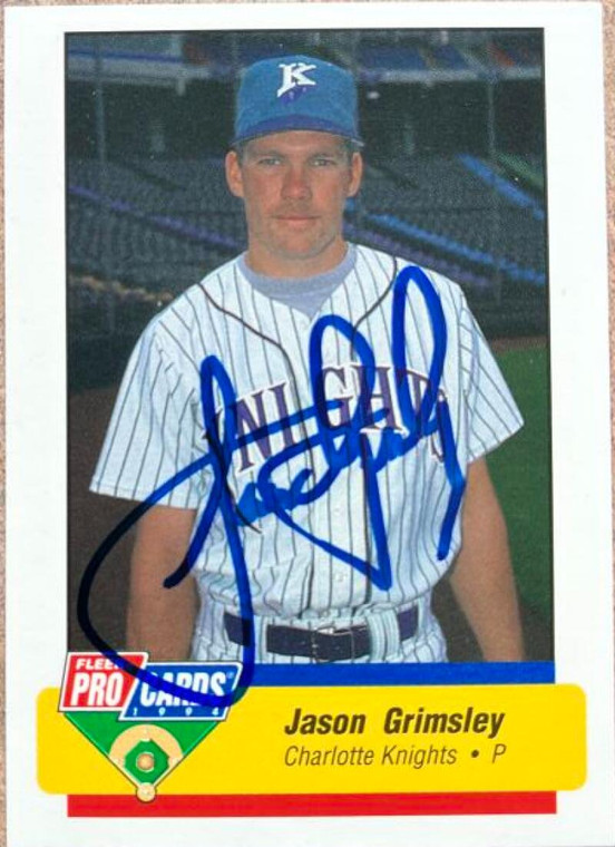 Jason Grimsley Autographed 1994 Fleer ProCards #887