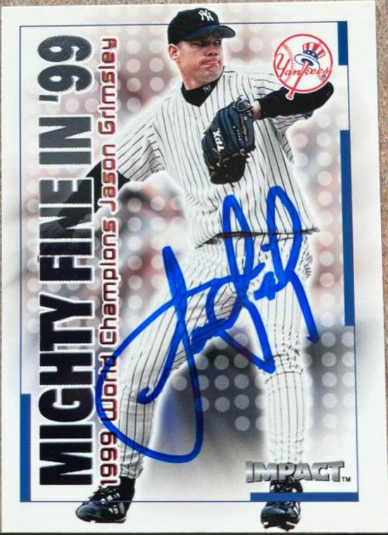 Jason Grimsley Autographed 2000 Fleer Impact - Mighty Fine in '99 #8MF