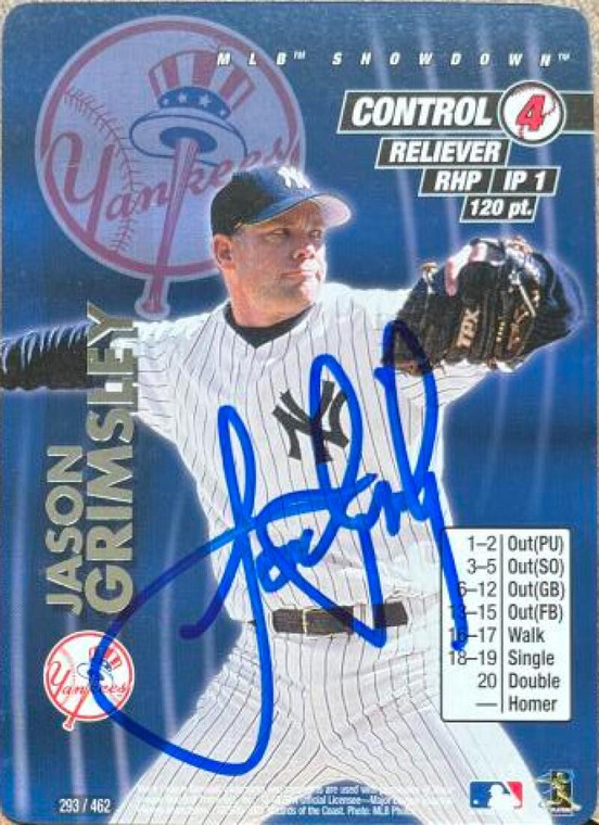 Jason Grimsley Autographed 2001 MLB Showdown Unlimited #293