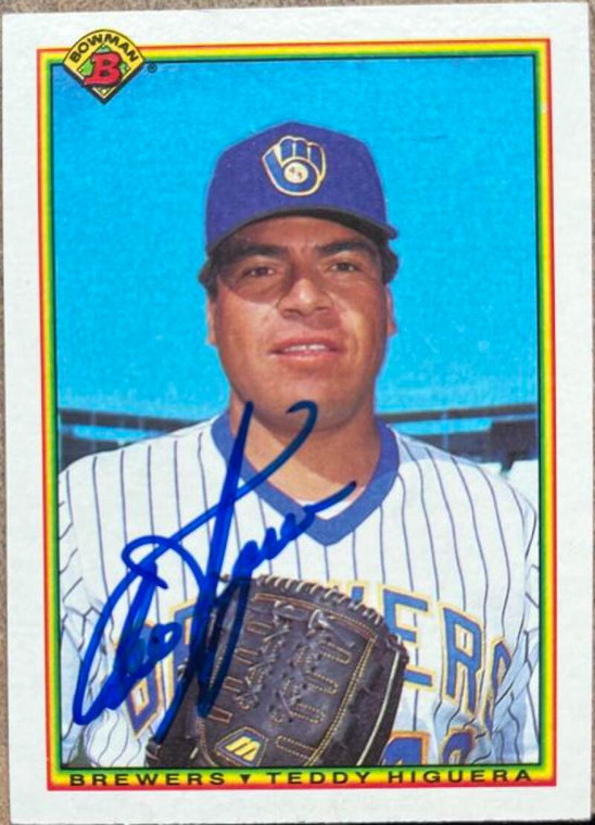 Ted Higuera Autographed 1990 Bowman #384