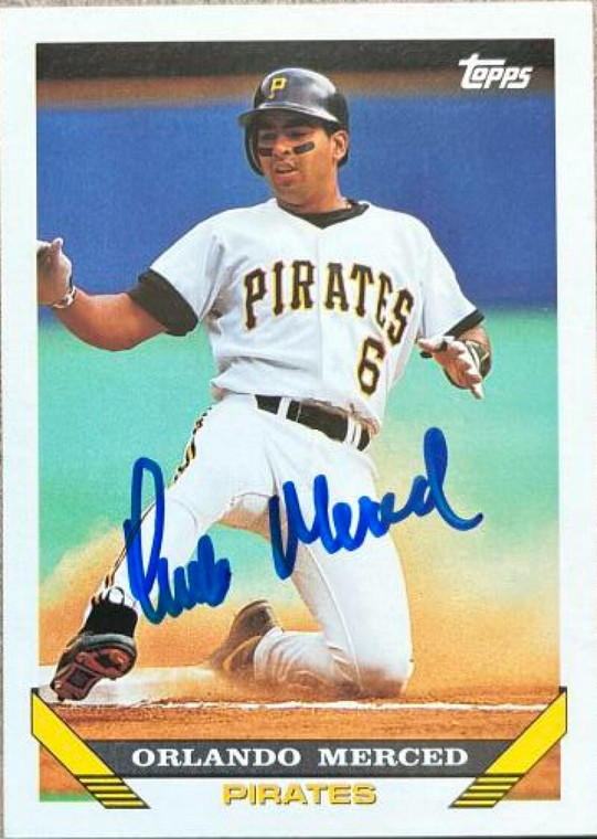 Orlando Merced Autographed 1993 Topps #378