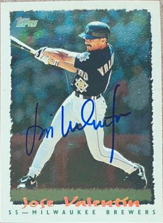 Jose Valentin Autographed 1995 Topps Cyberstats - Spectralight #312