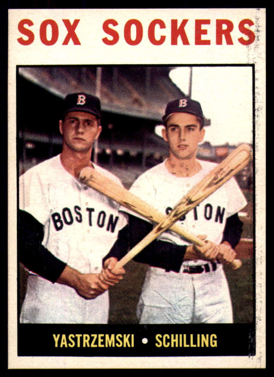 1964 Topps #182 Carl Yastrzemski/Chuck Schilling Sox Sockers VG Boston Red Sox 