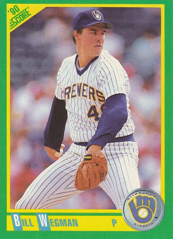1990 Score #188 Bill Wegman VG Milwaukee Brewers 