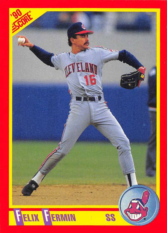 1990 Score #256 Felix Fermin VG Cleveland Indians 