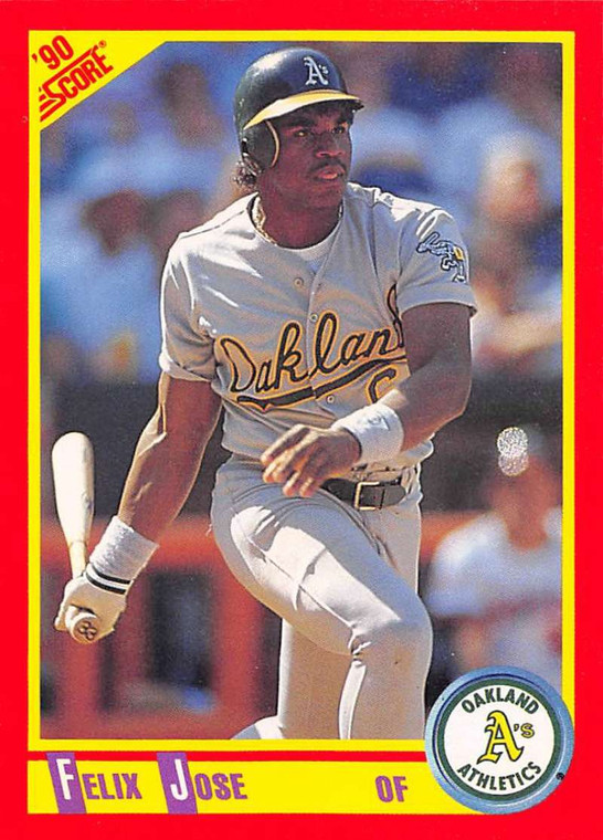 1990 Score #321 Felix Jose VG Oakland Athletics 