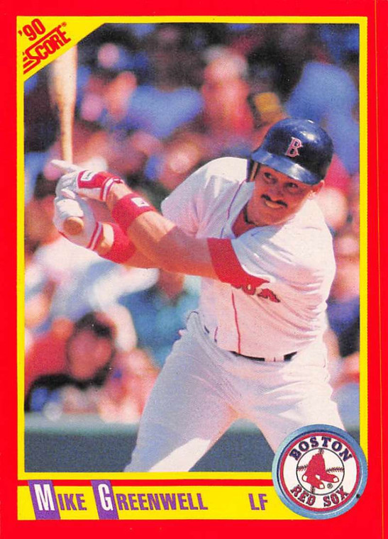 1990 Score #345 Mike Greenwell VG Boston Red Sox 