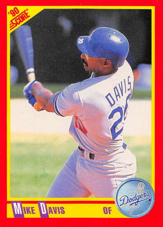 1990 Score #437 Mike Davis VG Los Angeles Dodgers 
