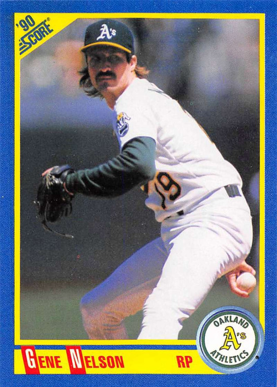 1990 Score #441 Gene Nelson VG Oakland Athletics 