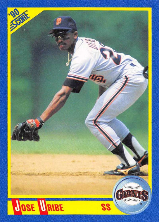 1990 Score #455 Jose Uribe VG San Francisco Giants 