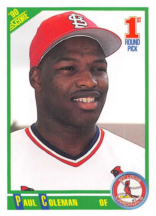 1990 Score #662 Paul Coleman VG RC Rookie St. Louis Cardinals 