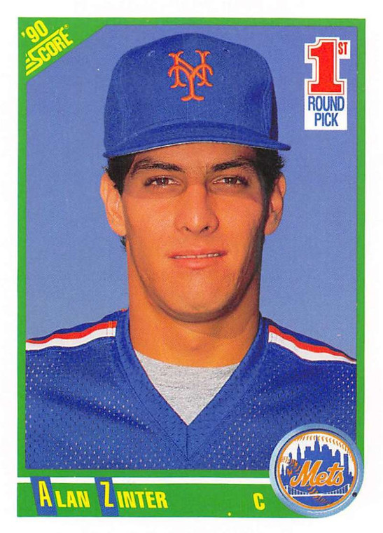 1990 Score #671 Alan Zinter VG RC Rookie New York Mets 
