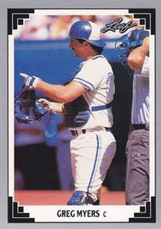 1991 Leaf #256 Greg Myers VG Toronto Blue Jays 