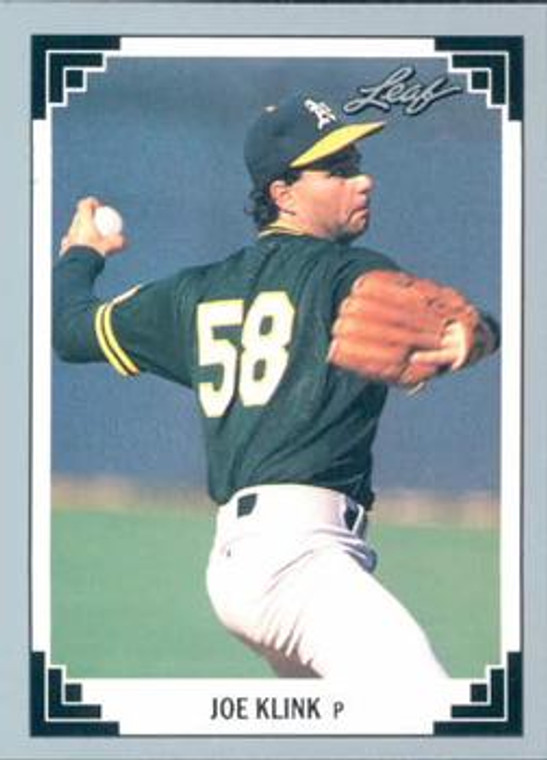 1991 Leaf #461 Joe Klink VG Oakland Athletics 