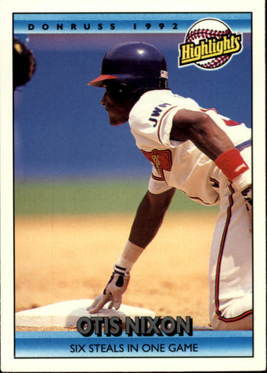 1992 Donruss #33 Otis Nixon HL VG Atlanta Braves 