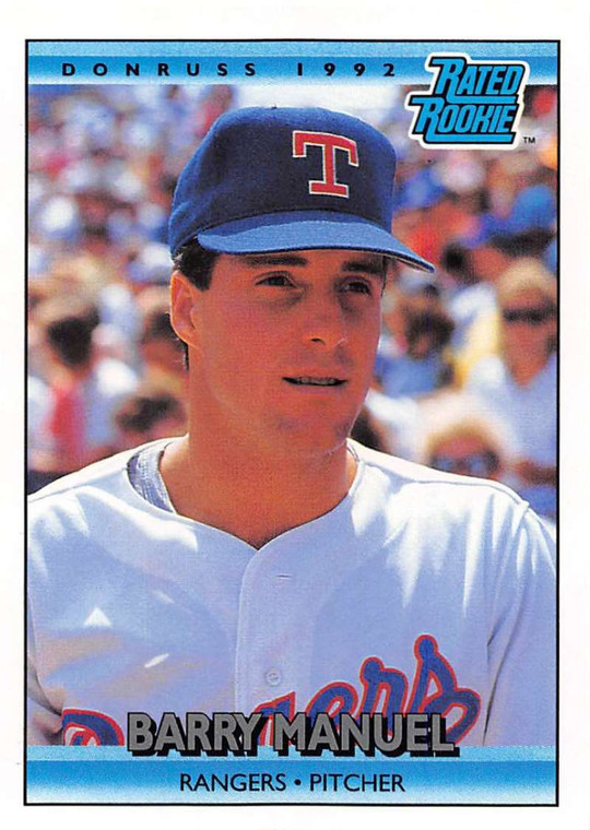 1992 Donruss #401 Barry Manuel RR VG RC Rookie Texas Rangers 
