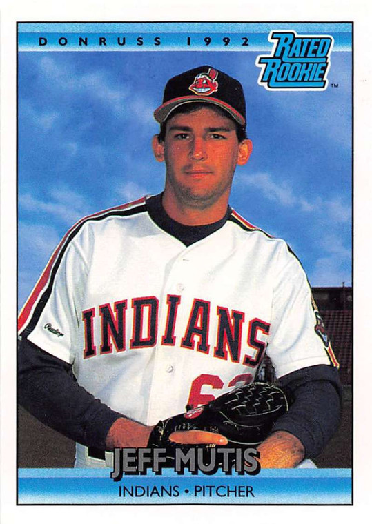 1992 Donruss #411 Jeff Mutis RR VG RC Rookie Cleveland Indians 