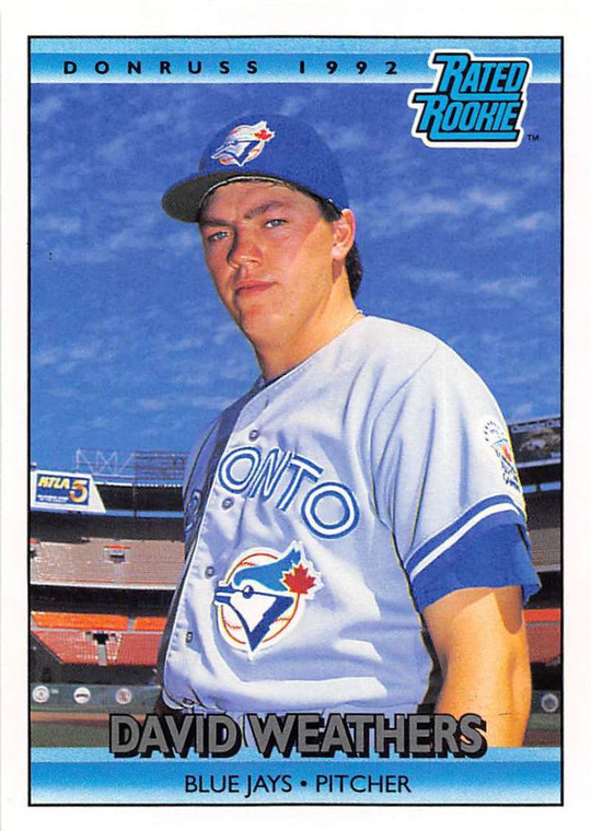 1992 Donruss #418 Dave Weathers RR VG RC Rookie Toronto Blue Jays 
