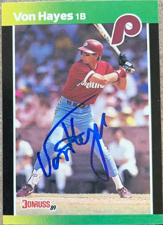 Von Hayes Autographed 1989 Donruss Baseball's Best #47