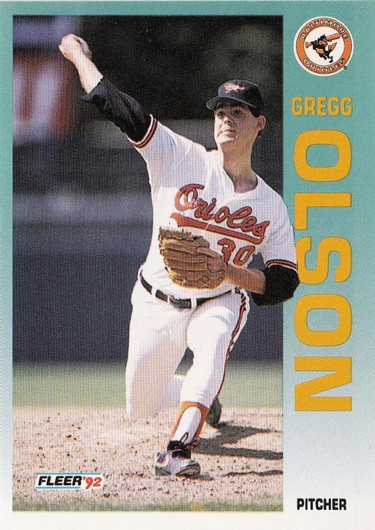 1992 Fleer #21 Gregg Olson VG Baltimore Orioles 