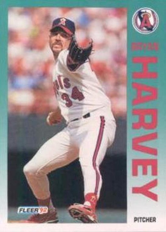 1992 Fleer #61 Bryan Harvey UER VG California Angels 