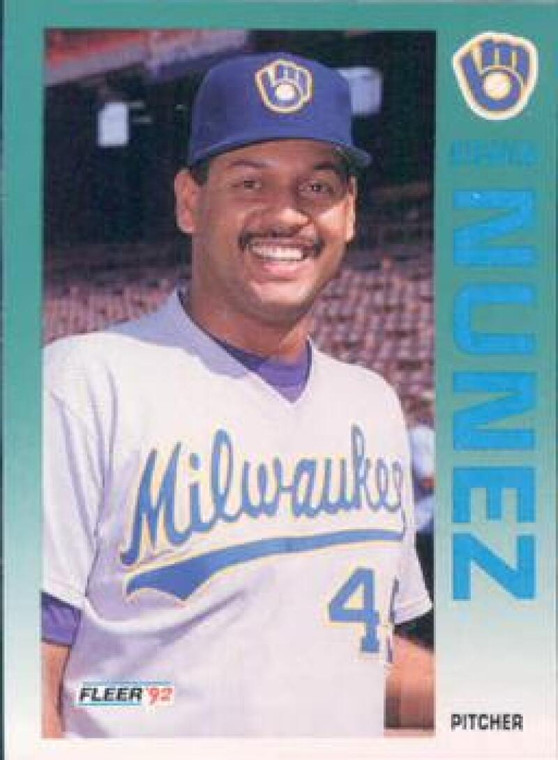 1992 Fleer #184 Edwin Nunez VG Milwaukee Brewers 