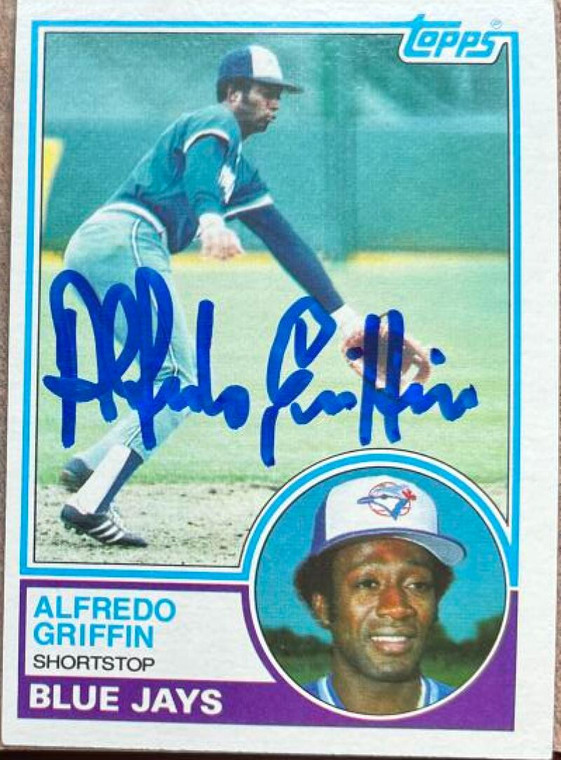 Alfredo Griffin Autographed 1983 Topps #488 Toronto Blue Jays Card