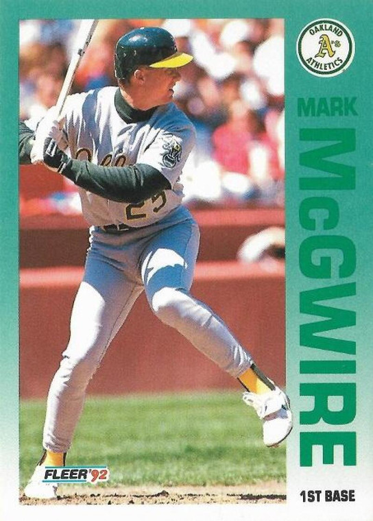 1992 Fleer #262 Mark McGwire VG Oakland Athletics 