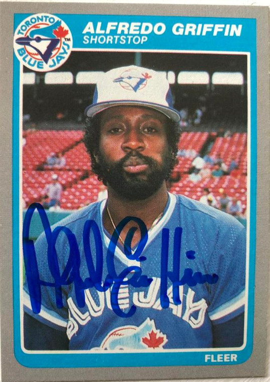 Alfredo Griffin Autographed 1985 Fleer #106 Toronto Blue Jays Card
