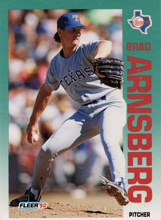 1992 Fleer #298 Brad Arnsberg VG Texas Rangers 
