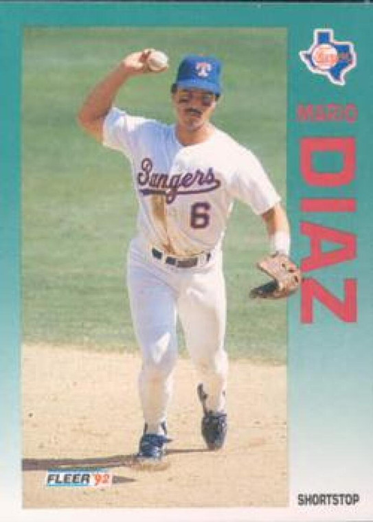 1992 Fleer #301 Mario Diaz VG Texas Rangers 
