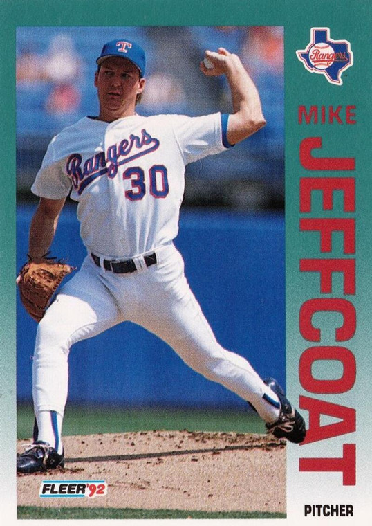 1992 Fleer #309 Mike Jeffcoat VG Texas Rangers 