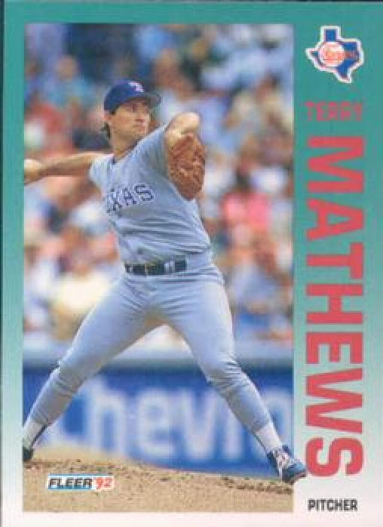 1992 Fleer #310 Terry Mathews VG RC Rookie Texas Rangers 