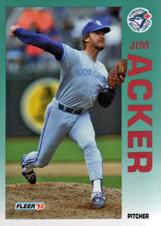 1992 Fleer #322 Jim Acker VG Toronto Blue Jays 