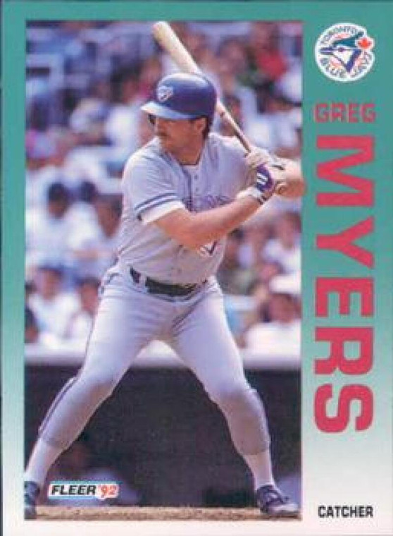 1992 Fleer #338 Greg Myers VG Toronto Blue Jays 