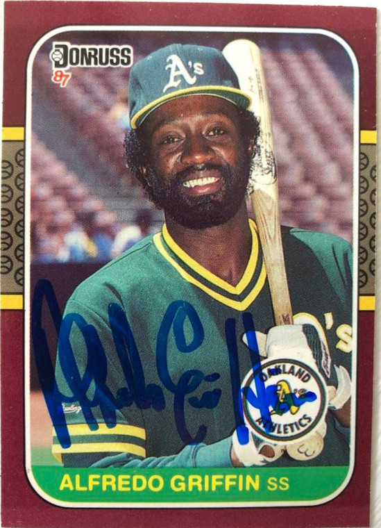 Alfredo Griffin Autographed 1987 Donruss Opening Day #28 Oakland Athletics Card