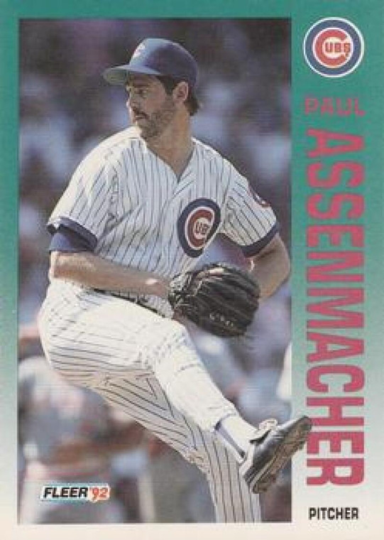 1992 Fleer #375 Paul Assenmacher VG Chicago Cubs 