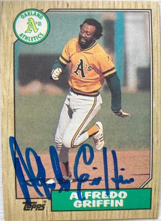 Alfredo Griffin Autographed 1987 Topps #111 Oakland Athletics Card
